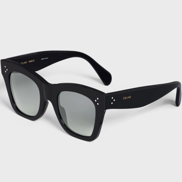 CAT EYE S004 SUNGLASSES IN ACETATE WITH POLARIZED LENSES BLACK - Picture 1 of 2